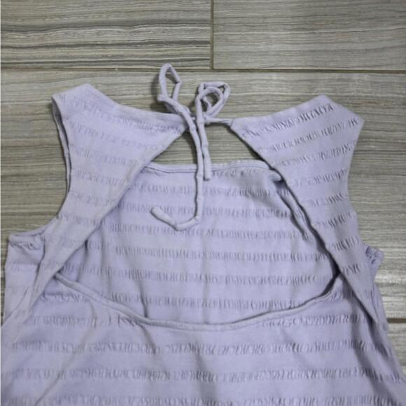 Anthropologie Lilac Textured Tiered Open-Back Sleeveless Mini Short Dress Size S - Picture 5 of 8